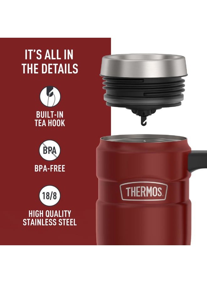 THERMOS Stainless King Vacuum-Insulated Travel Mug, 16 Ounce, Rustic Red - Image 4